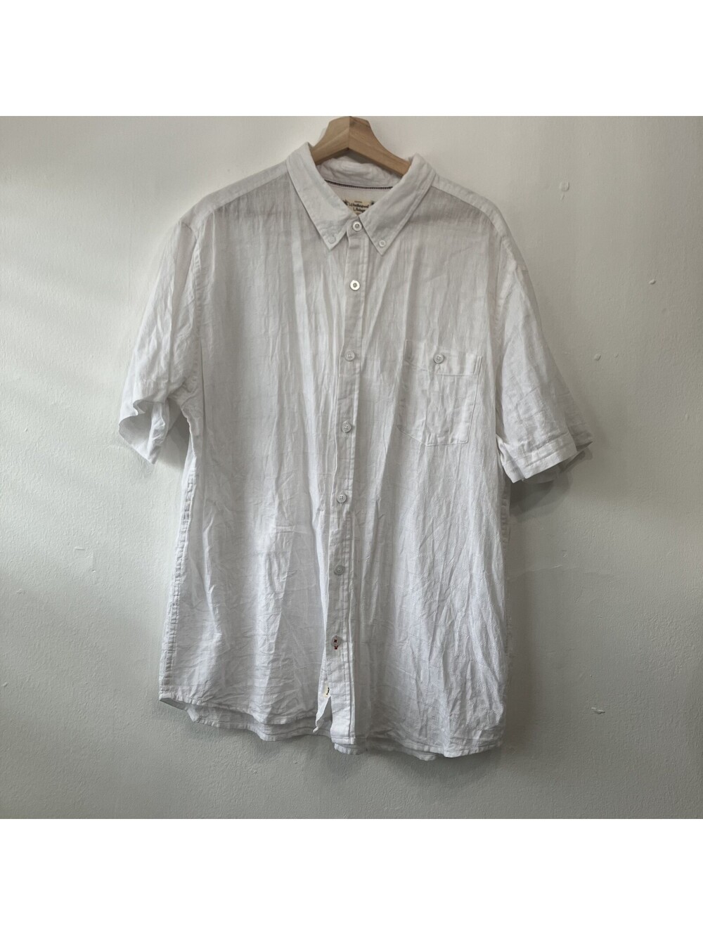 Weatherproof Vintage Linen Blend Short Sleeve Shirt Miami Coastal XXLarge